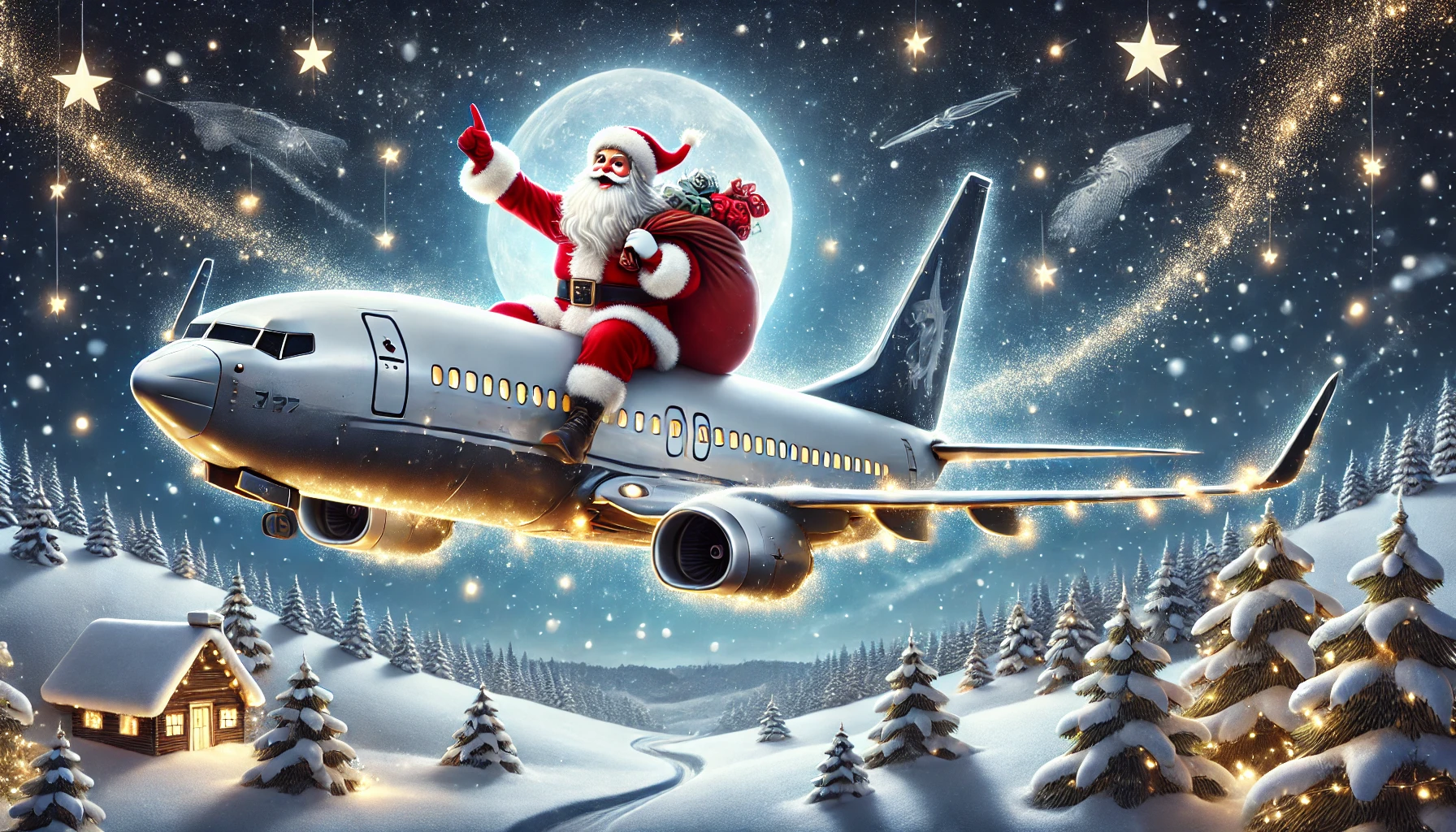 DALLE_2024-12-07_14.38.08_-_A_festive_winter_scene_featuring_Santa_Claus_riding_a_Boeing_737_airliner_sitting_astride_it_with_a_joyful_expression._The_airplane_soars_through_a_s